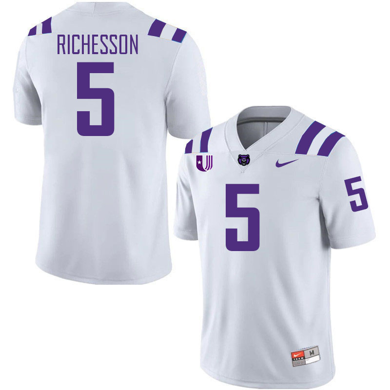 Central Arkansas Bears #5 Luther Richesson College Football Jerseys,Uniforms Stitched-White
